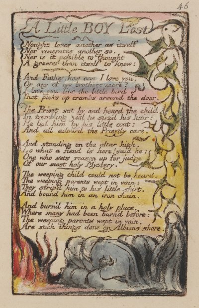 Lieder der Unschuld und der Erfahrung, Platte 46 von William Blake